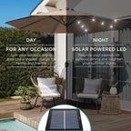 Best Choice Products 10ft Solar Polyester LED Lighted Patio Umbrella w/Tilt Adjustment and UV-Resistant Fabric - Image 3