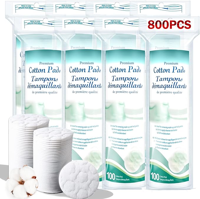 Premium Cotton Rounds for Face, 100% Pure & Natural Facial Cleansing Round Pads by Unknown