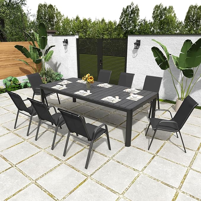 Patio Chairs Set of 6, Stackable Outdoor Dining Chairs for All Weather Textilene Fabric & Metal Frame, Outdoor Chairs Set for Backyard Deck Garden - Image 8