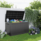 281 Gallon Outdoor Storage Box Waterproof, Large Resin Patio Deck Boxes, Lockable Outdoor Storage Container for Patio Furniture, Garden, and Pool Tools (281 Gallon, Black) - Image 4