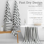 4 Piece Bath Towel Set Oversized Bath Sheet 35"x70" Bathroom Towel Extra Large - Image 3