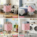 Convenient Laundry Basket with Wheels, Heavy Duty Dirty Clothes Laundry Hamper - Image 7