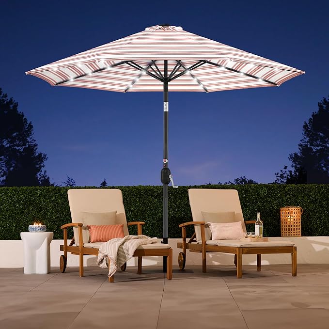 Best Choice Products 10ft Solar Polyester LED Lighted Patio Umbrella w/Tilt Adjustment and UV-Resistant Fabric - Image 5