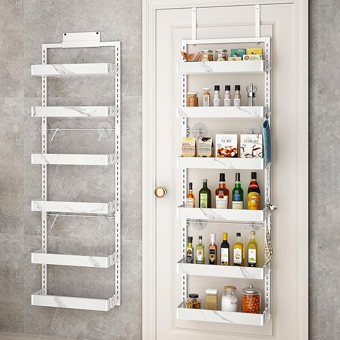 bukfen Over the Door Pantry Organizer, 6-Tier Adjustable Basket Kitchen Pantry by bukfen