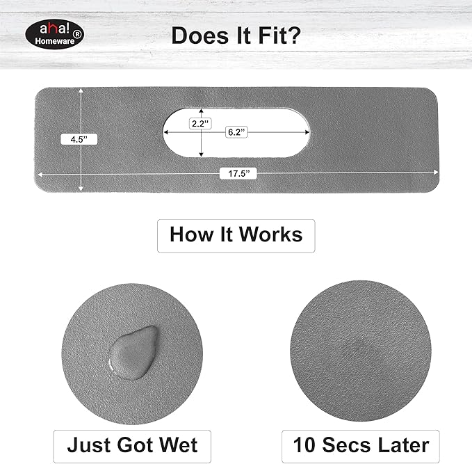 Faucet Mat Bathroom Sink Oval-Hole : AHA HOMEWARE Diatomite Rubber Bathroom - Image 2