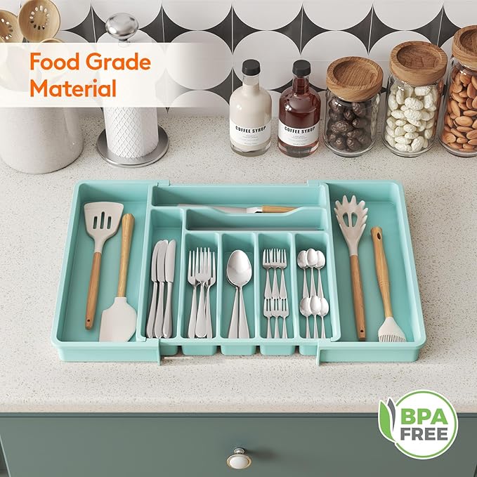 Lifewit Utensil Organizer for Kitchen Drawer, Expandable Cooking Silverware Tray - Image 9