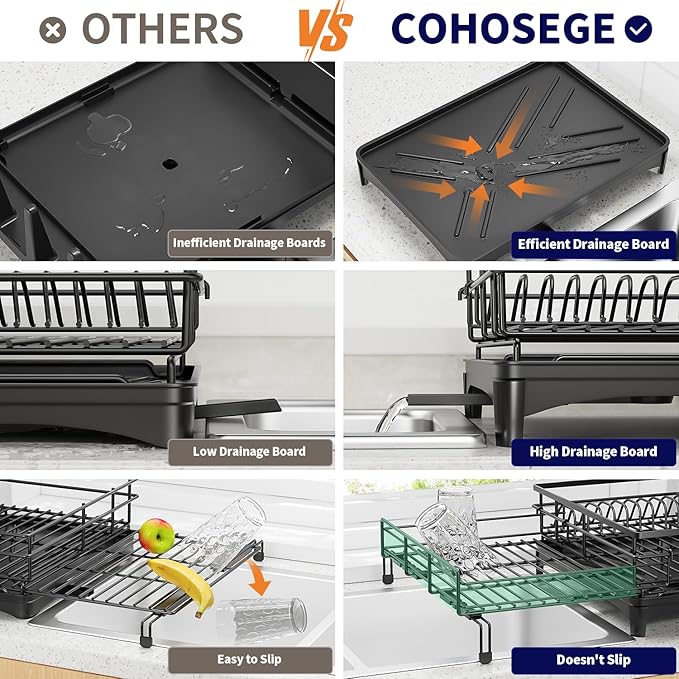 Large Dish Drying Rack, Dish Rack, Dishware Drying, Over Sink & Countertop - Image 5