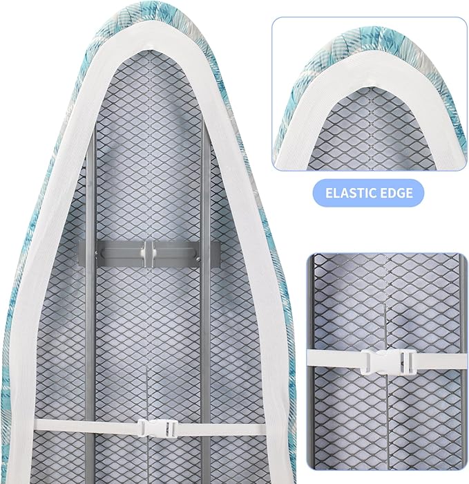 BNDX 15"x54" Ironing Board Cover – Aqua Plaid Design, Thick Padding - Image 4
