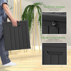 ROJIK Outdoor Storage Housing Deck Box - Waterproof Patio Furniture, Garden Tools, Cushions, Pool Accessories Storage Bench with Lockable Lid and Side Handles (Black, 50 Gal) - Image 5