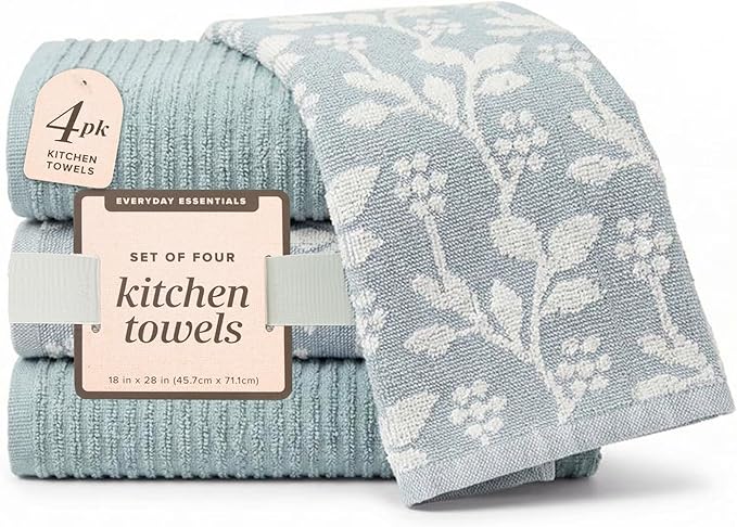 MosJos Kitchen Towels, Cotton Hand Towels, 18 x 28 Kitchen Linens by MosJos