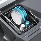 Apartment RV Small Dish Drainer Drying Rack Over The Sink In Stainless Steel by JASIWAY