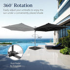 Best Choice Products 10ft Offset Cantilever Hanging Market Patio Umbrella, Smooth 360° Rotation, 8 Sturdy Ribs, Easy Adjustment - Black - Image 3