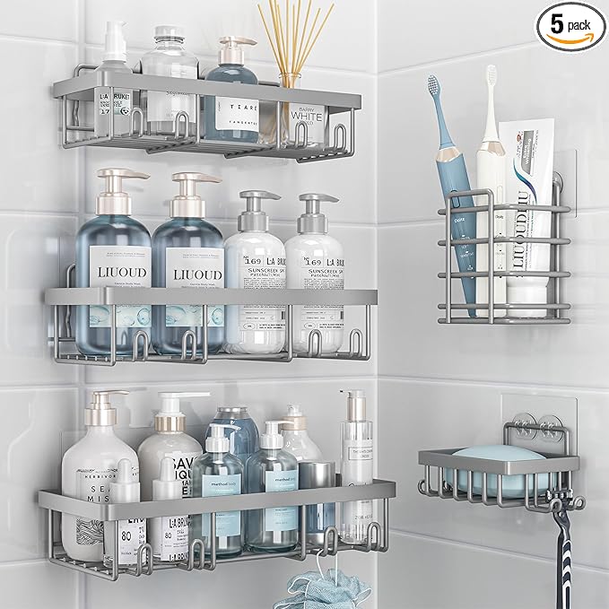 5 Pack Shower Caddy Organizer Rack Shelf by Liuoud