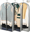 3 Pack 40" Garment Bags for Hanging Clothes Storage, Plastic Protector for Coat by Belinlen