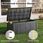 ROJIK 150 Gallon Outdoor Storage Box Waterproof - Patio Furniture Outside Deck Box, Garden Tools, Cushions, Pool Accessories Storage Bench with Lockable Lid and Side Handles (Black, 150 Gal) - Image 4