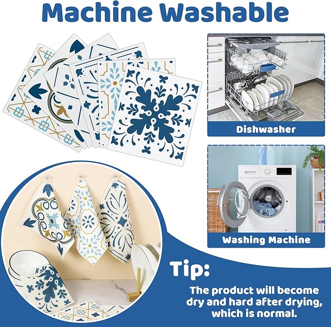 6 Pack Swedish Dishcloths for Kitchen, Swedish Rags Dish Towels - Image 4