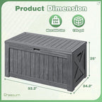 Greesum Outdoor Storage Box 120 Gallon Storage Bin with Lid for Patio Furniture, Garden Tools, Pool Supplies, Lockable, Waterproof and UV Resistant, Gray - Image 4