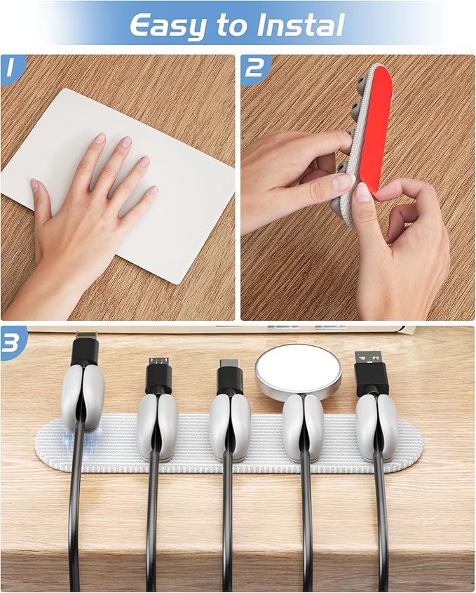 5-Pack Magnetic Cable Clips Cord Organizer - Image 7