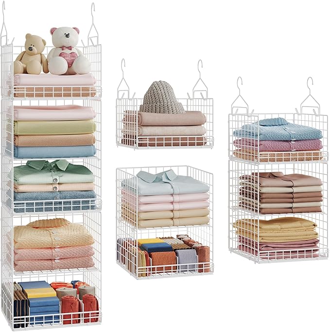5 Tier Hanging Closet Organizer Separable Hanging Closet Shelves by Yuyetuyo