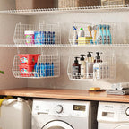 4" Extra Deeper Foldable Hanging Closet Organizer, Small Wire Cabinet Shelves - Image 6