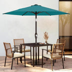 AreShark 7.5FT Patio Umbrella Table Market Umbrella with 6 Sturdy Ribs, Button Tilt/Crank, Heavy-Duty Outdoor Umbrellas for Pool, Deck, Garden and Backyard, Cerulean - Image 2