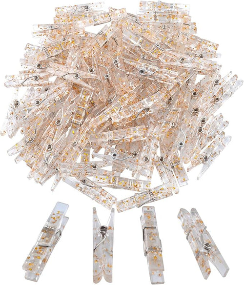 100 Pieces Clear Plastic Utility Paper Clip, Photo Paper Peg Pin, Clothes Line by Aylifu