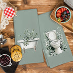 Sage Green Eucalyptus Hand Towels - Image 3