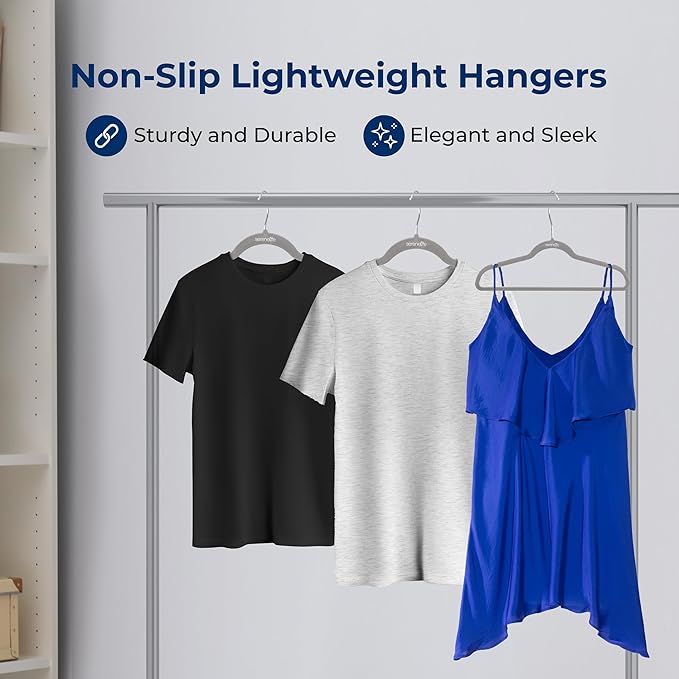 SereneLife 30 Pack Velvet Hangers – Non-Slip Clothes Hangers - Image 4