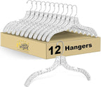 Quality Clear Plastic Hangers 12 Pack by QualityHangers