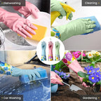 KAQ 3 Pairs Dishwashing Cleaning Gloves, Reusable Long Rubber Gloves - Image 6