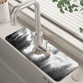 Winter Forest Mountain Sink Faucet Absorbing Mat Splash Guard Draining Mat Fast by Unknown