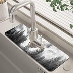Winter Forest Mountain Sink Faucet Absorbing Mat Splash Guard Draining Mat Fast by Unknown