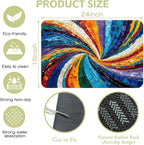 Kitchen Mat Swirl Colorful Textured Dish Drying Mat 16"x24" Bsorbent Coffee - Image 4