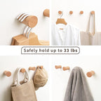 Natural Wooden Wall Hooks - Image 4