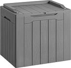 Devoko 30 Gallon Resin Deck Box Outdoor Indoor Waterproof Storage Box for Patio Furniture Pool Accessories Storage for Cushion Garden Tools (30 Gallon, Grey) by DEVOKO