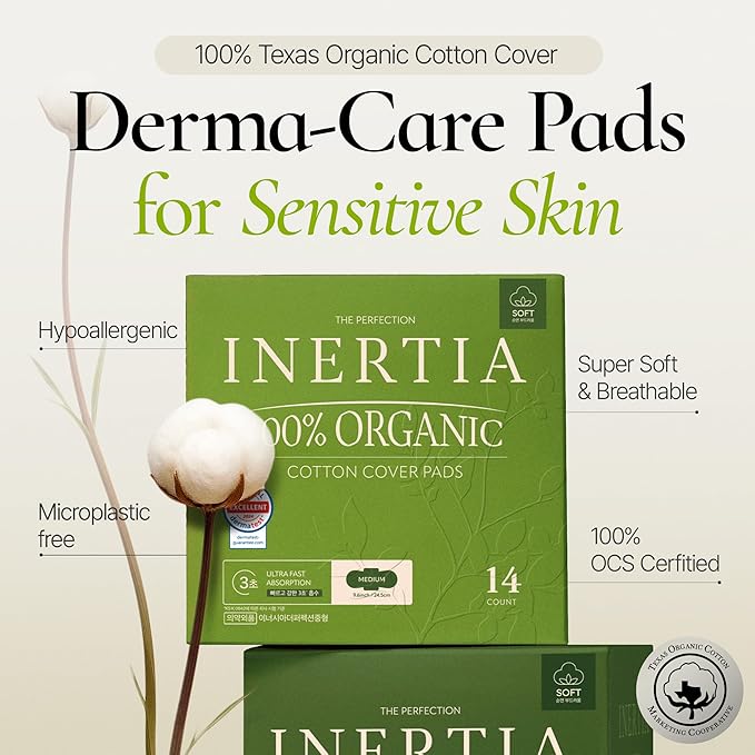 INERTIA The Perfection Green – 100% Organic Cotton Korean Pads - Image 2