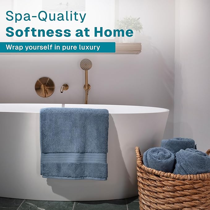 100% Organic Cotton Bath Towel Set | Bathroom Luxury Towel Set of 6 | GOTS - Image 2