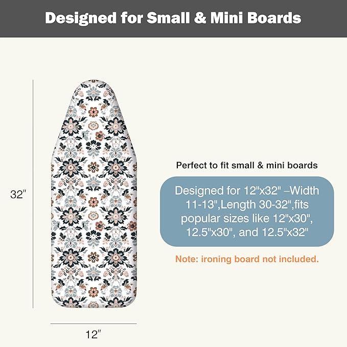 Small Ironing Board Cover and Pad 12.5"x30" Small Iron Board Cover - Image 5
