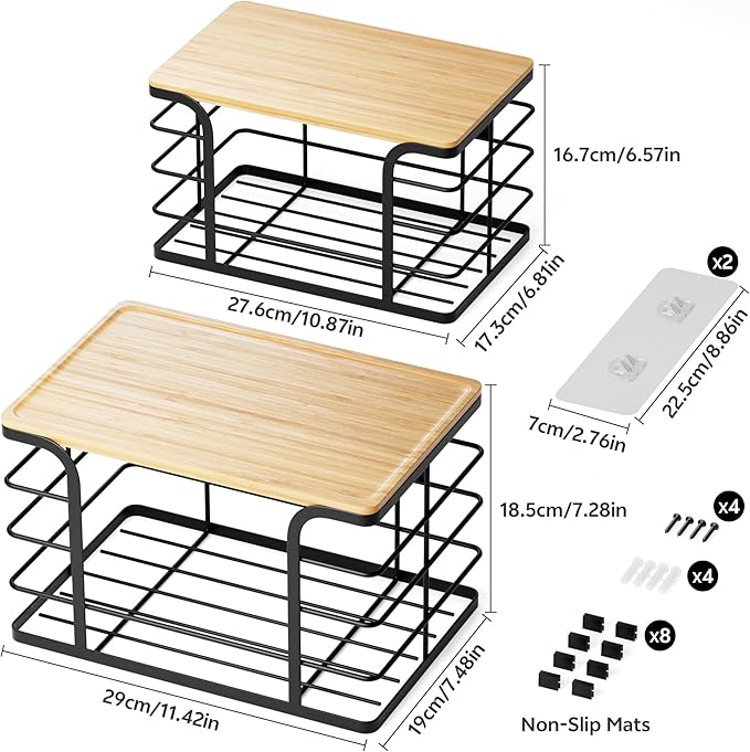 2 Pack Extra Large Stackable Pantry Organizers and Storage, Wall Mount Trash - Image 3