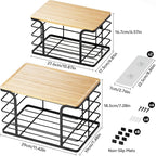 2 Pack Extra Large Stackable Pantry Organizers and Storage, Wall Mount Trash - Image 3