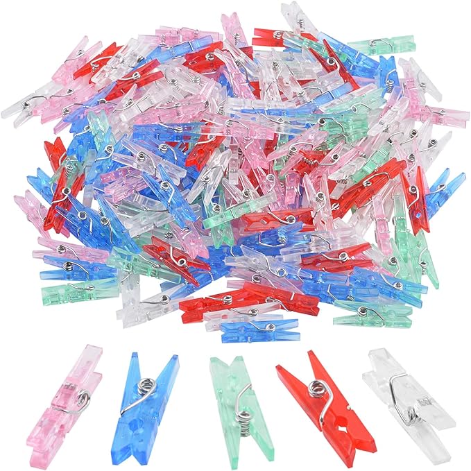 Aylifu Multi-Functional Mini Plastic Pegs, 200 Pieces Colorful Plastic Photo by Aylifu