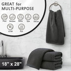 VOOVA & MOVAS Gray Hand Towels for Bathroom, Large 18" x 28" - Image 5