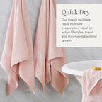 NY Loft 100% Cotton 6 Piece Bath Towel Set | Pink Towels | Soft & Absorbent - Image 3