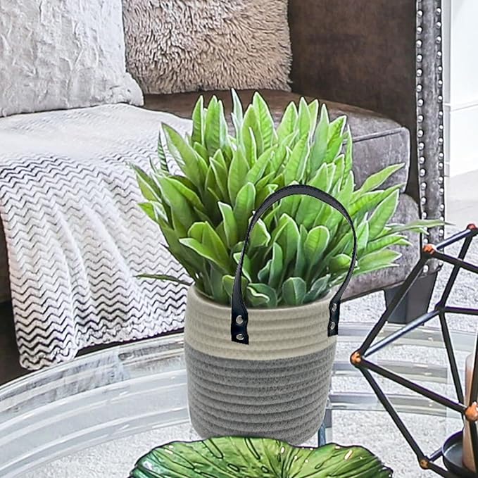 Cotton Rope Hanging Baskets for Organizing 2 Pcs Round Small Wall Basket - Image 6