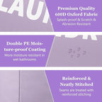 2Pack 95L Purple Collapsible Laundry Basket - Image 9
