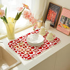 Valentines Day Dish Drying Mats 18x24 Inch Pink Red Heart Plaid Drying Mats - Image 6