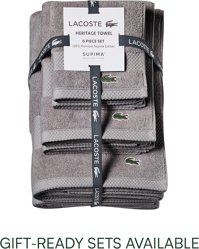 Lacoste Heritage 100% Supima Cotton Tub Mat, Premium Super Soft Bath Towel - Image 5