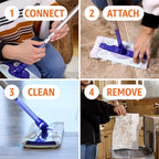 Amazon Basics Wet & Dry Sweeper Kit, 1 Sweeper Handle, 7 Heavy Duty Dry Floor - Image 5