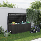 ROJIK Outdoor Storage Housing Deck Box - Waterproof Patio Furniture, Garden Tools, Cushions, Pool Accessories Storage Bench with Lockable Lid and Side Handles (Black 158 Gal) - Image 7