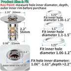Sink Stopper Drain Hair Catcher, Bathroom Sink Drain Strainer - Image 6